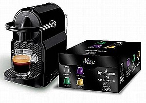 מכונת Nespresso inissiaי + 100 קפסולות תואמות MIX מכונת Nespresso inissiaי + 100 קפסולות תואמות MIX