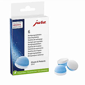 6 טבליות ניקוי למכונות קפה Jura - להסרת שומנים ושאריות קפה 6 טבליות ניקוי למכונות קפה Jura - להסרת שומנים ושאריות קפה